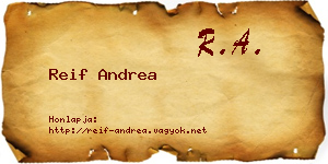 Reif Andrea névjegykártya
